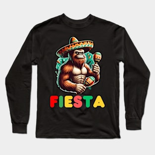 Fiesta Bigfoot Cinco de Mayo Mexican Party Long Sleeve T-Shirt